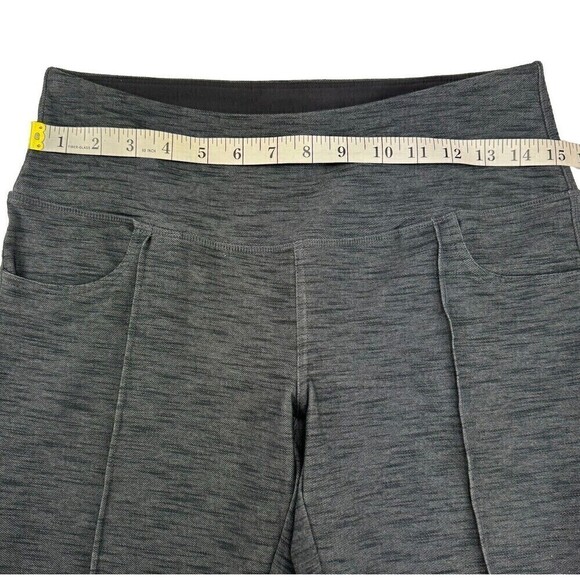 MPG Grey Activewear Legging Pants Pull On Black Size Medium Rolled Cuff Capri - Picture 5 of 9